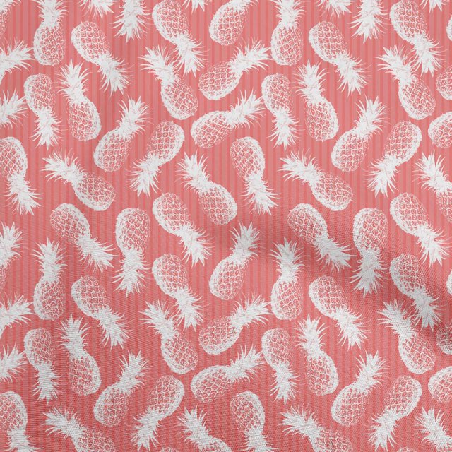oneOone Popeline de Coton Magenta Tissu Fruits Tissu pour Robe Tissu Imprimé Tissu au Mètre 56 Pouces de Large