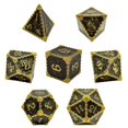 thumbnail image 1 of 7 Pcs dés Polyédriques Irréguliers Grands Accessoires 7 Chiffres Jeux de Société Imitation Noir Doré, 1 of 6