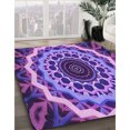 thumbnail image 3 of Ahgly Company Machine Washable Indoor Square Transitional Heliotrope Purple Area Rugs, 6' Square, 3 of 7