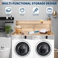thumbnail image 2 of Washer Dryer Shelf 2-Tier – Waterproof Wood Laundry Room Storage Organizer with Spacious Space-Saving Design – Walnut, 54x27.5 Inch Laundry Shelf, 2 of 8