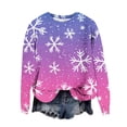 thumbnail image 5 of Wiyuqeen Chandails Flocon de Neige pour Femmes à Manches Longues Chandails de Noël Col Rond Chandail Tricoté de Fête de Noël Dégradé Chandails d'Automne, 5 of 5