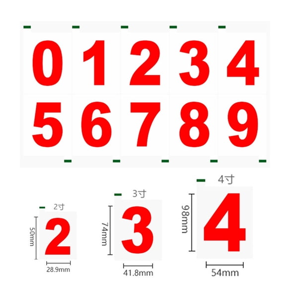 TIMIFIS Digital Stickers Reflective Email Number Sticker Digital Reflective Sticker 3Pc Home Decor