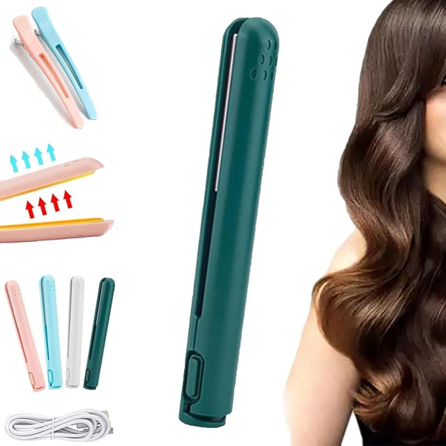 Ceramic Mini Hair Curler, Dual Glam Mini Dual Purpose Curling Iron, Dualglam Mini Curling Iron, for Travel Home
