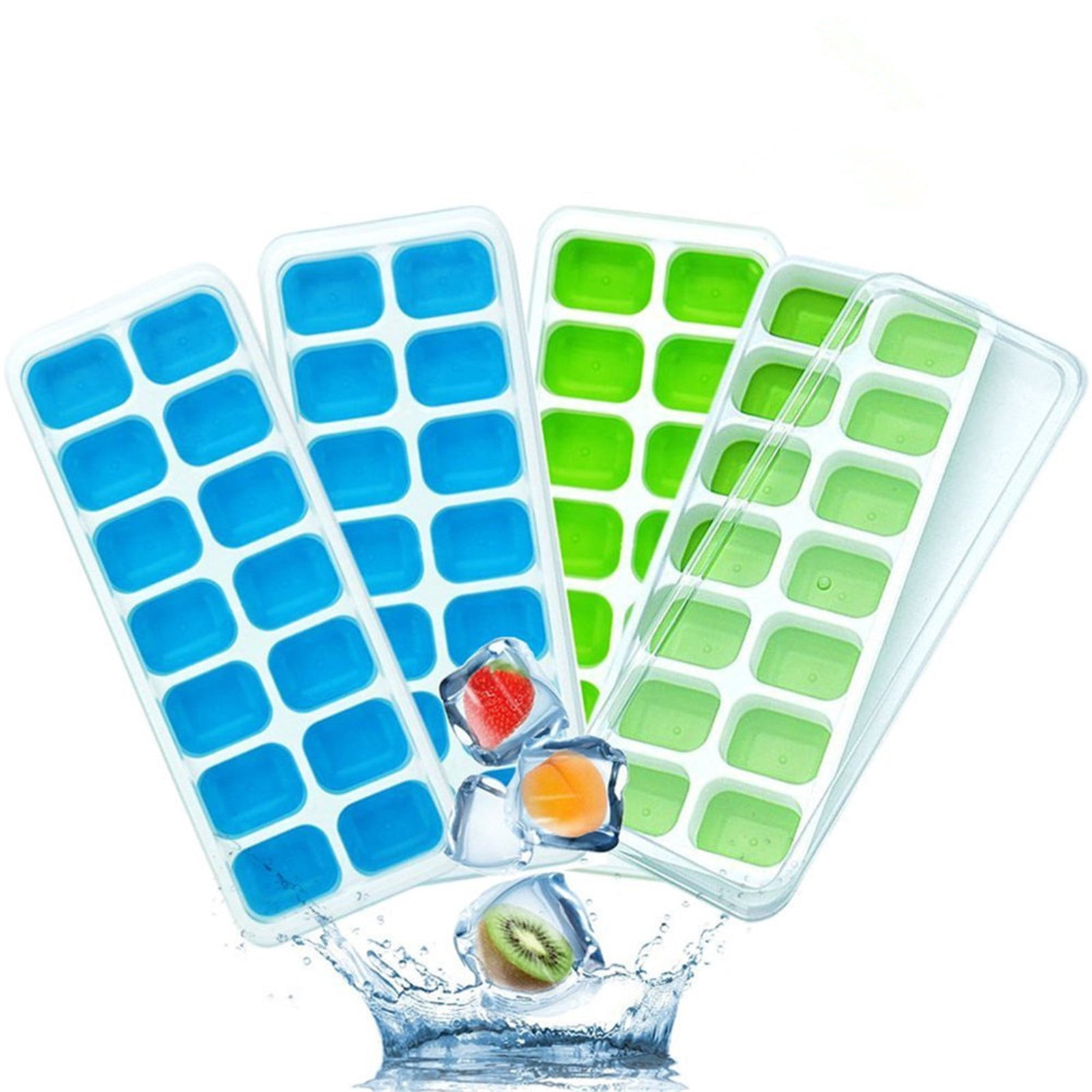 Vaidha The Ice Cubes Tray With Lid With 14 Ice Cubes Can Be Flexibly Stacked