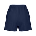 thumbnail image 4 of VEKDONE Summer Cotton Linen Shorts for Women Elastic High Waisted Wide Leg Pants Summer Loose Fit Drawstring Short Pants Solid Color Half Pant with Pockets, 4 of 6