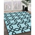 thumbnail image 3 of Ahgly Company Tapis d'Intérieur Lavable à la Machine, Carré, Transitionnel, Bleu Geai Bleu, Tapis de Zone, 8 Pieds Carré, 3 of 7