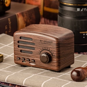 TIMIFIS Haut-parleurs Bluetooth BT01 Haut-parleurs stéréo rétro sans fil, haut-parleur Bluetooth Vintage portable avec son puissant, appels de réponse, FM Mode radio, TF- Cadeau carte