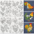 thumbnail image 1 of 34Pcs Floral Chicken Water Soluble Hand Sewing Stabilizers 8.3"x11.7" Flower Chiken Embroidery Pattern Stabilizer 4 Sheets Animal Stick and Stitch Embroidery Paper Sticker, 1 of 7