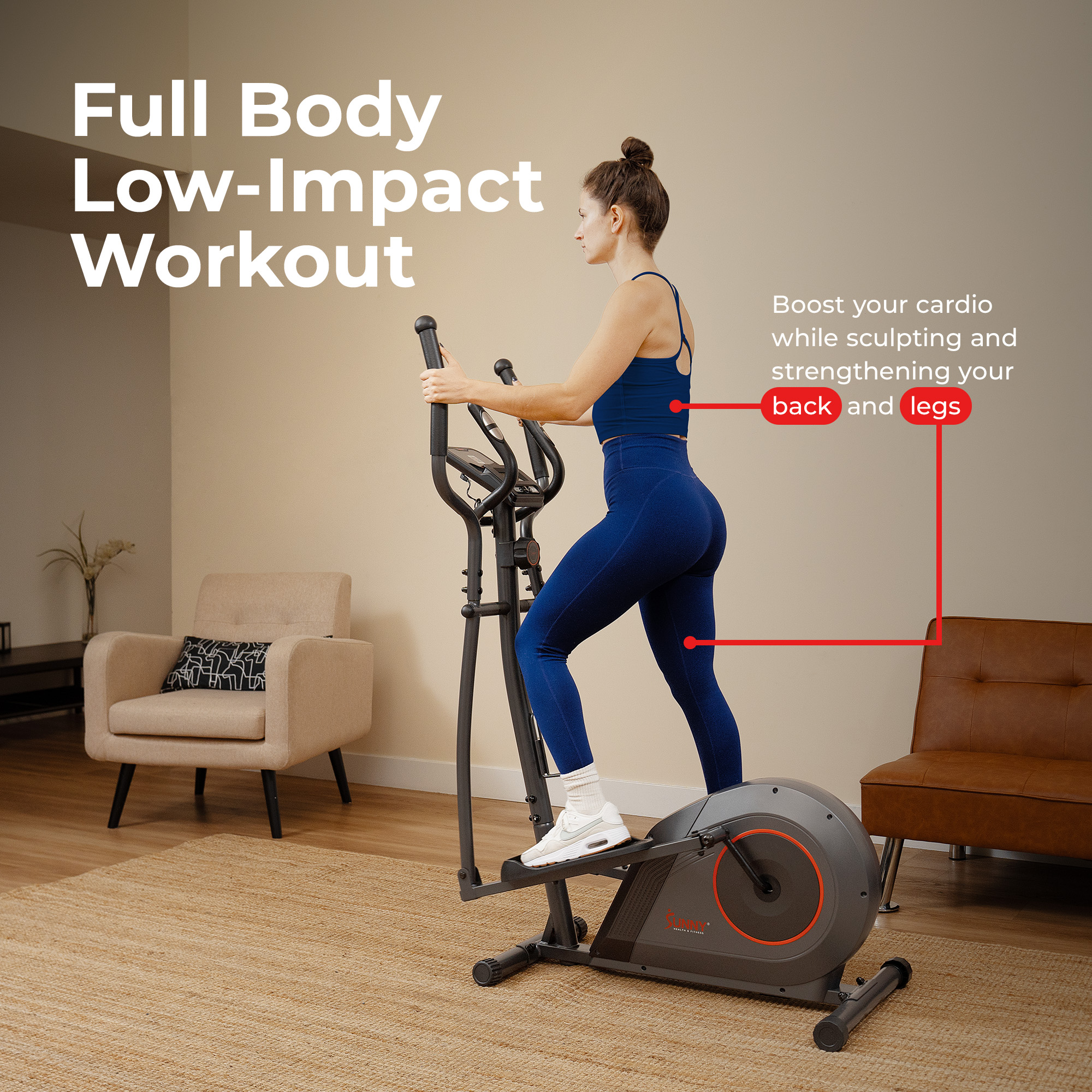 Elliptique Sunny Health & Fitness avec application SunnyFit gratuite