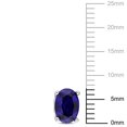 thumbnail image 3 of Miabella Created Blue Sapphire Solitaire Oval Stud Earrings in Sterling Silver, 3 of 3