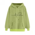 thumbnail image 2 of Pompotops Femmes Lâches Sweat-Shirt à Manches Longues Chemisier à Capuche à Capuche Citrouille, 2 of 5