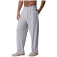 thumbnail image 3 of YiZYiF Men's Latin Dance Pant Salsa Rumba Tango Competition Ballroom Practice Pants Trousers Grey 3XL, 3 of 7