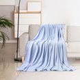 thumbnail image 3 of PiccoCasa Cooling Blanket Viscose from Bamboo Breathable Light Blue Queen, 3 of 7