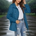 thumbnail image 2 of Sentmoon Waterproof Jacket with Hood Long Sleeve Raincoat for Women Solid Color All-Weather Zippered Rain Ponchos with Pockets for Hiking, Trekking & Daily Wear M, 2 of 8