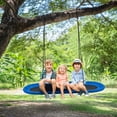 thumbnail image 2 of Gymax 60'' Saucer Tree Swing Surf Outdoor Adjustable Kids Giant Oval Platform Swing Set Blue, 2 of 10
