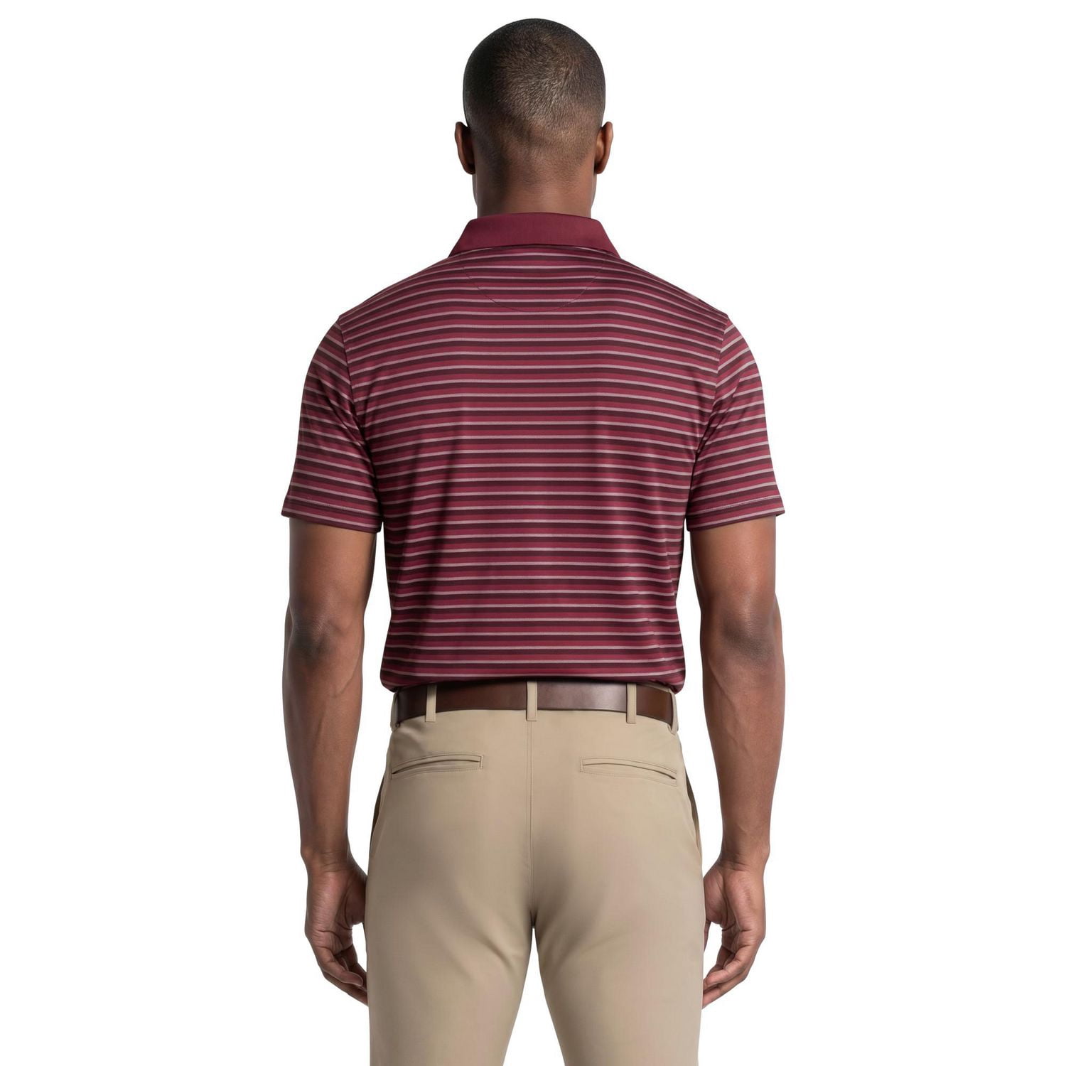 Ben Hogan Performance Men's Herringbone Stripe Golf Short Sleeve Polo Shirt