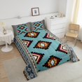 thumbnail image 4 of Erosebridal Aztec Bedding King Comforter Set for Adult, Rustic Bear Down Comforter, Geometric Stripe Decor, 3pcs, 4 of 7
