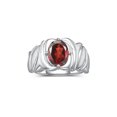 thumbnail image 1 of RYLOS Bagues pour Femmes Bague en Argent Sterling Solitaire Pierre Précieuse Ovale 9x7 mm avec Anneau Fini Satin Grenat de Janvier Bijoux Taille 6, 1 of 7