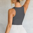 thumbnail image 4 of Yuyuzo Womens Tank Top Deep V Neck Going out Tops Ribbed Knit Stretchy Slim Fitted Tees Summer Basic Sleeveless Shirts, 4 of 7