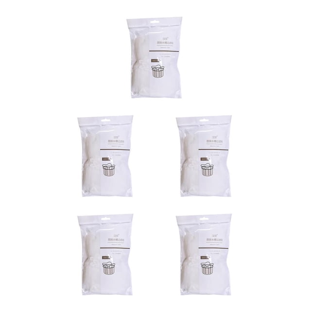 bedienty 30pcs Kitchen Sink Trash Strainer Filter Drain Bag Disposable Garbage Bags Waste white & 100pcs 5Set