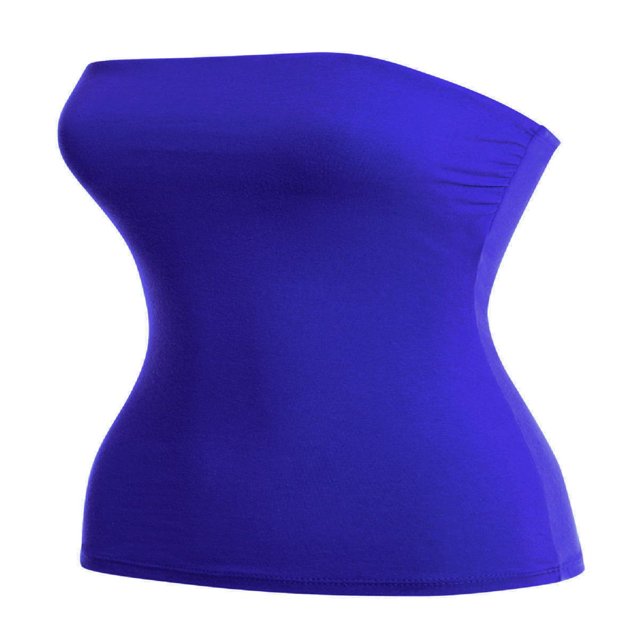 CHUANK Haut Bandeau Long Tube Basique Uni Extensible en Coton pour Femmes, Lot de 2