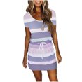thumbnail image 1 of yoeyez Robes d'Été pour Femmes 2024 Robes d'Été pour Femmes avec Poches Robe T-Shirt à Rayures Robe Sans Manches à Cordon Robe Décontractée à Taille Nouée Robe d'Été Mes Commandes Récentes, 1 of 5