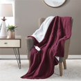 thumbnail image 2 of Serta Polyester Fabric Fleece to Sherpa Heated Electric Throw in Red, 2 of 5