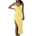thumbnail image 2 of EGNMCR Robes d'Été pour Femmes Tendance 2024 Mode Robe de Printemps, d'Été et Décontractée pour Femme à une Épaule Sans Manches de Couleur Unie, 2 of 6