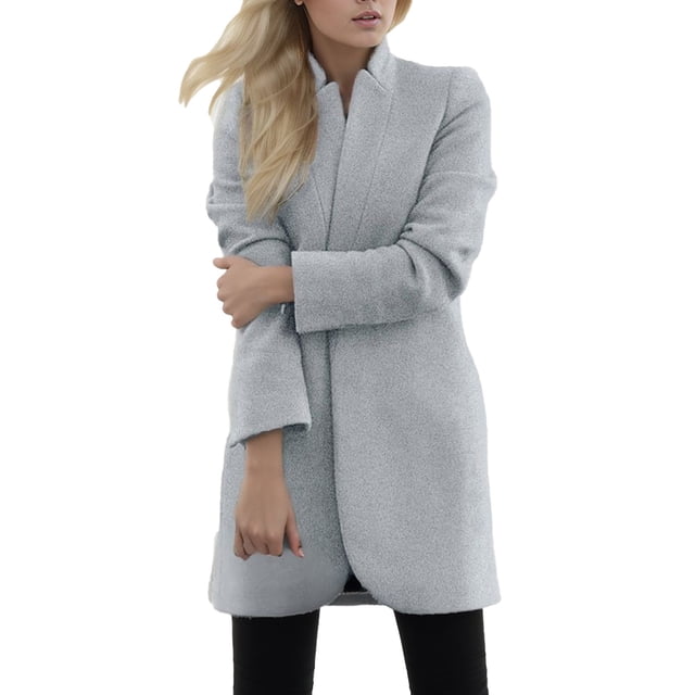 Manteau Long pour Femme, Cardigan Veste Uni à devant Ouvert avec Design à Manches Courtes