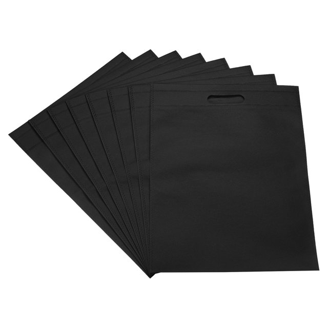 Unique Bargains Réutilisable Goodie Mariage Fête Non-Tissé Sacs Fourre-Tout, Noir 10 Pack
