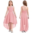 thumbnail image 3 of Oyolan Robe de Demoiselle d'Honneur Junior pour Fille, Perles, une Épaule, Ligne A, Mariage, Concours, Fête, Robe de Bal, Rose, 12, 3 of 7