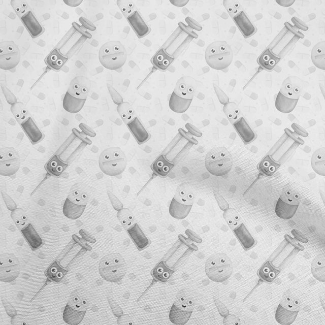 oneOone Velvet Gray Fabric Scissor Craft Projects Decor Fabric Printed By The Yard 58 Inch Wide