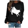 thumbnail image 1 of XZNGL Womens Fashion Pullover Round-Neck Long Sleeve Printed Blouses Sweatshirt Tops, 1 of 1
