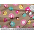 thumbnail image 3 of Soimoi Brown Rayon Fabric Donuts Food Print Fabric by Yard 56 Inch Wide, 3 of 5