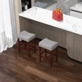 thumbnail image 4 of Gymax Set of 4 Bar Stools Counter Height Saddle Kitchen Chairs w/ Wooden Legs Gray, 4 of 8