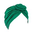 thumbnail image 2 of Women Solid Color African Turban Flower Knot Pre-Tied Bonnet Beanie Cap Headwrap, 2 of 6