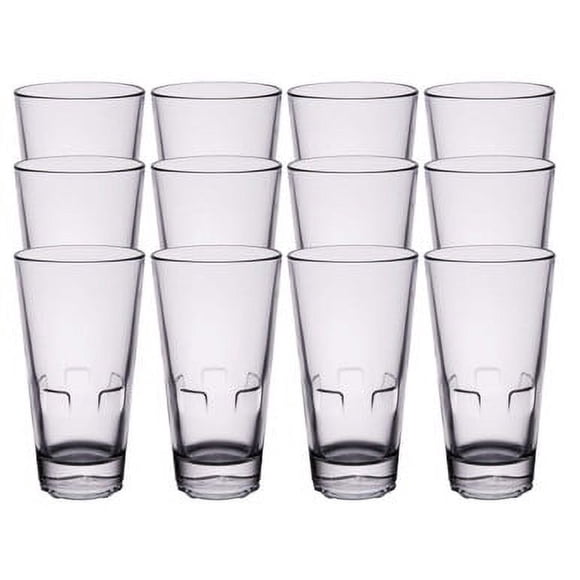Libbey Optiva Verres à Boisson Empilables de 14 oz - Ensemble de 12 / DuraTuff, Choc Thermique