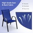 thumbnail image 2 of Gymax Patio Set of 4 Dining Chairs Stackable Armrest Space Saving Garden Patio Navy, 2 of 6