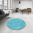thumbnail image 4 of Ahgly Tapis de Zone Carré Lavable en Machine, Turquoise Foncé Vert, 8 Pieds Carré, 4 of 7
