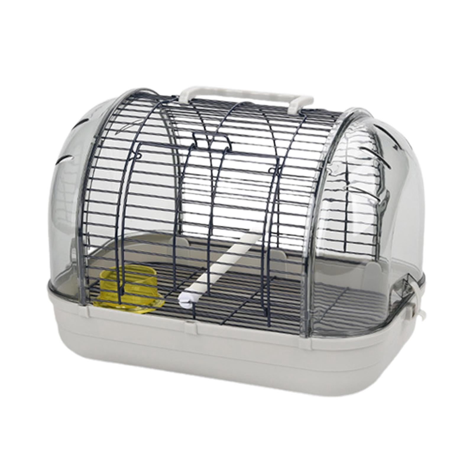 BELOVING Birdcage Easy to Clean Portable Small Transport Cage for Parrot Canary Birds Gray