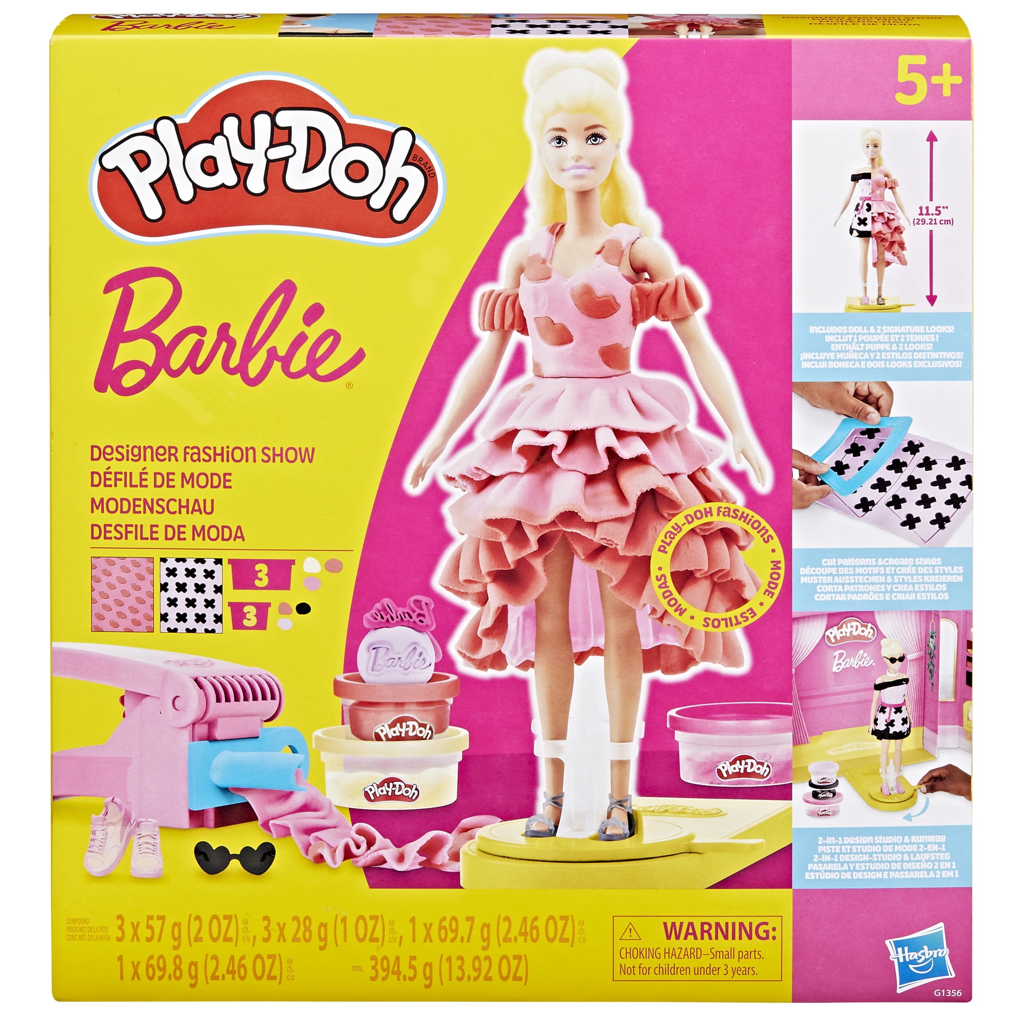 Play-Doh Barbie Défilé de mode, coffret de pâte à modeler de créateur de mode, jouets pour filles et garçons, dès 5 ans