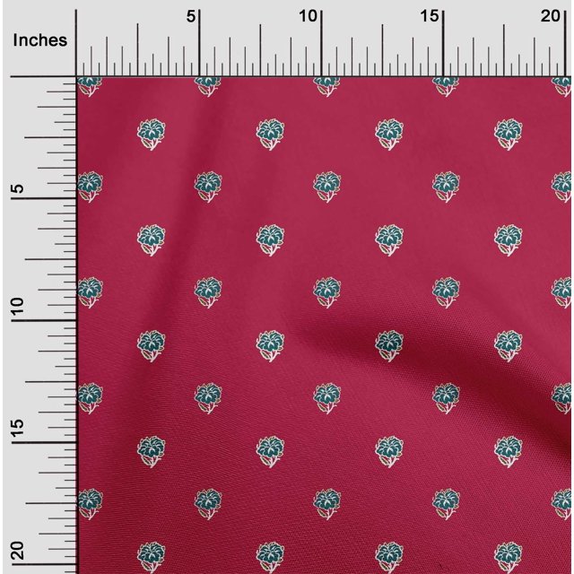 oneOone Cotton Poplin Fabric Floral Block Decor Fabric Printed BTY 56 Inch Wide