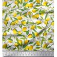thumbnail image 1 of Soimoi Polyester Crepe Fabric Leaves,Floral & Lemon Vegetable Printed Craft Fabric by The Yard 42 Inch Wide, 1 of 3
