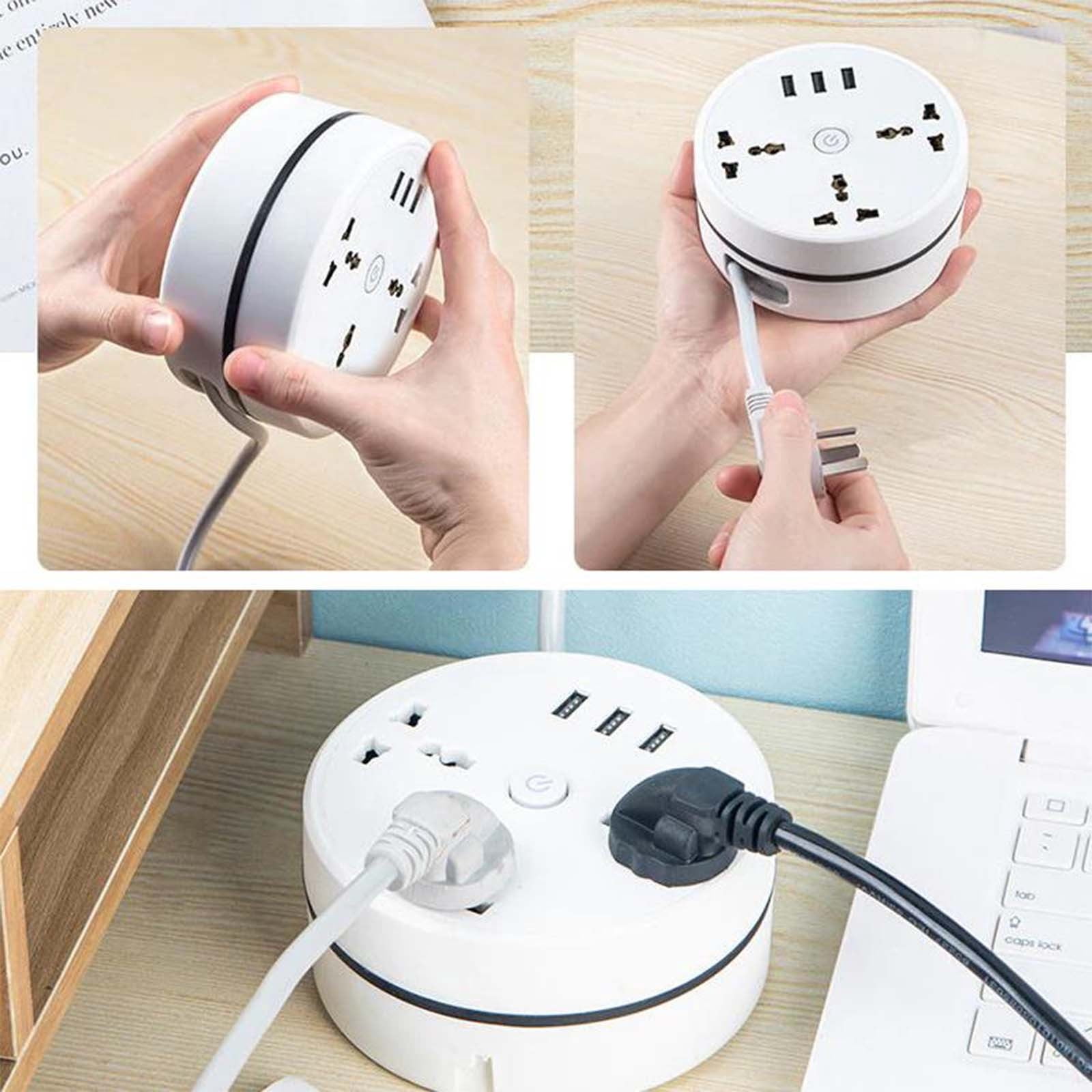 Dvkptbk Travel Plug Adapter, Universal Power Strip, Power Strip with Usb C And 3 Usb Ports, 3 Ac Outlets, 6.7Ft Extension Cord, Compact for Travel