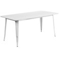 thumbnail image 2 of Bowery Hill Contemporary 31.5" x 63" Metal Dining Table in White, 2 of 9