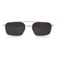 thumbnail image 1 of Mens Old School Double Bridge Narrow Rectangle Metal Rim Sunglasses Gold Black, 1 of 4