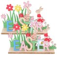thumbnail image 1 of CIMAXIC Easter 2pcs Easter Table Sign Wooden Easter Letter Table Decor Spring Decor Centerpiece Tabletop Ornament,6.89"X3.86"X0.12", 1 of 5