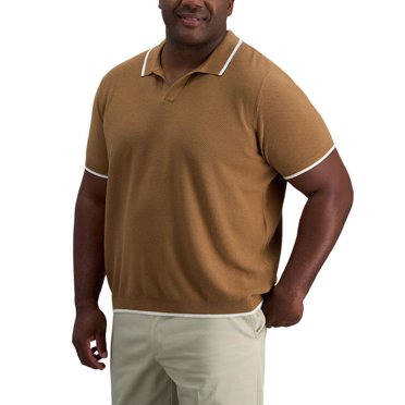 Haggar® Men's Big & Tall Short Sleeve Solid Popcorn Knit Sweater Polo