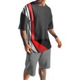 thumbnail image 2 of SHIXIAOO Veste et Pantalon de Costume à Manches Courtes Imprimé Style Plage Décontracté Tendance pour Hommes Costume Classique de Bal de Promo Veste de Costume Formel Pingouin, 2 of 4