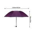 thumbnail image 3 of Extra Large Double Layer Umbrella 43.3" Sun Rain Windproof Folding Umbrella - UPF50+ UV Protection 10-Rib Golf Beach Umbrella with Thickened Canopy & Quick Dry (0.73lb Portable Travel Umbrella)​, 3 of 6